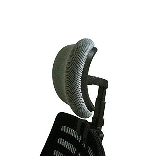Cingc Verstellbare Kopfstütze für Bürostuhl, Drehgelenk, Nackenstütze und Rückenstütze für ergonomischen, hohen Drehstuhl, Chefsessel, grau, 3,0 cm Befestigungsclips von Cingc