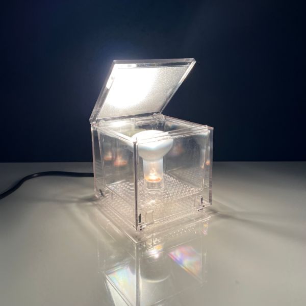 Transparente Nachttischlampe Cuboluce von Franco Bettonica und Mario Melocchi (90er Jahre), Cini&Nils von Cini&Nils