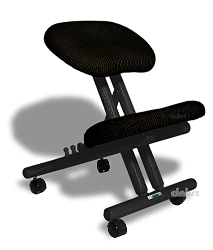 cinius Ergonomischer Stuhl Orthopädischer Kniestuhl Computerstuhl Kniehocker Stoff Schwarz Farbe von cinius