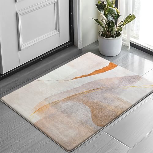 Cinknots Teppich Wohnzimmer Kurzflor Pflegeleicht,Anti-Rutsch Rückseite,Moderne Vielfarbiges Design,Passend für Wohnzimmer,Schlafzimmer,Braun/Gold,80 x 120 cm von Cinknots