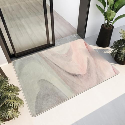 Cinknots Teppich Wohnzimmer Kurzflor Pflegeleicht,Anti-Rutsch Rückseite,Moderne Vielfarbiges Design,Passend für Wohnzimmer,Schlafzimmer,Grau/Pink,80 x 120 cm von Cinknots