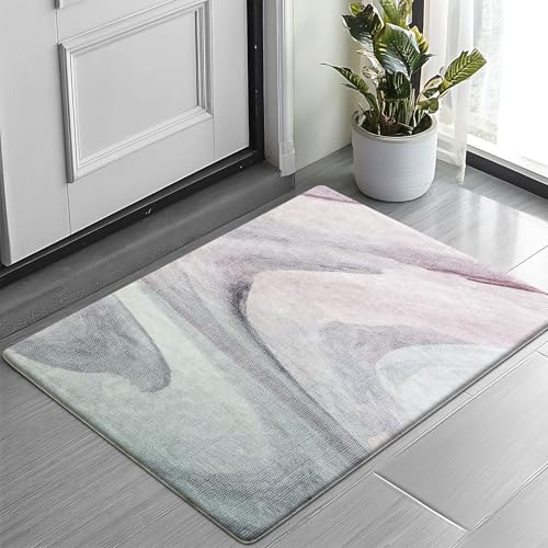 Cinknots Teppich Wohnzimmer Kurzflor Pflegeleicht,Anti-Rutsch Rückseite,Moderne Vielfarbiges Design,Passend für Wohnzimmer,Schlafzimmer,Grau/Pink,80 x 120 cm von Cinknots