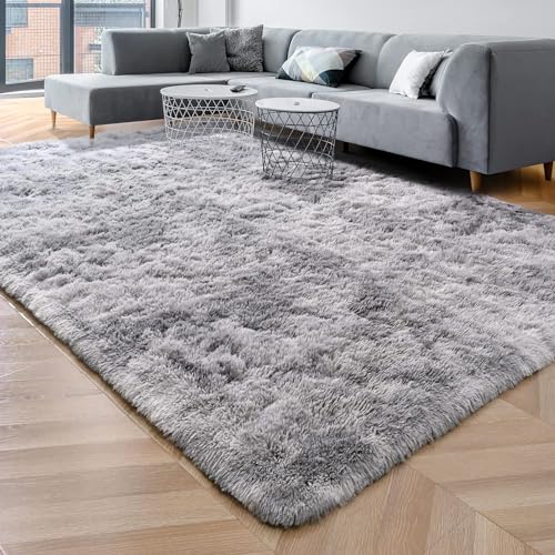 Cinknots Bereich Teppiche Fluffiger Teppich Modernes Wohnzimmer Schlafzimmer Baby Schlafsaal Weiche rutschfeste Große Indoor Shaggy Teppich Zimmer Home Dekor (Grau Weiß, 200x300cm) von Cinknots