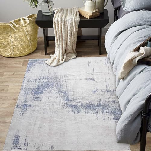 Cinknots Teppiche Moderne weiche abstrakte Teppiche Wohnzimmer Schlafzimmer rutschfeste Teppich-Bodenmatte (Abstract Blau/Grau/Multi, 60 x 120 cm) von Cinknots