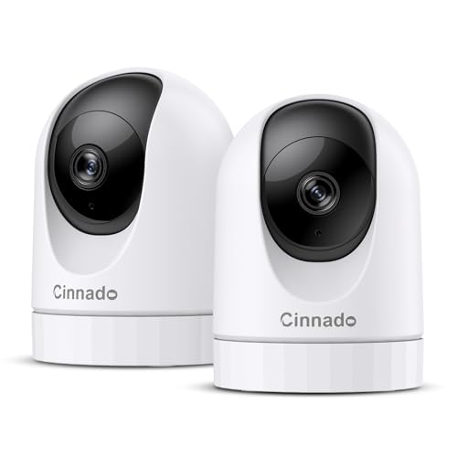 Cinnado Babyphone mit Kamera Überwachung Innen - 2K 360 Grad WLAN Kamera für Baby/Haustier, WiFi IP haustierkamera mit app, Nachtsicht, kompatibel mit Alexa, D1 Set 2 von Cinnado