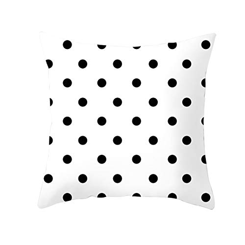 Cinnanal Kissenbezüge Uni Kissenbezug Landhausstil Runder Punkt Samt Zierkissenbezüge Afrika Langes Dekorative Für Das Sofa Im Wohnzimmer Weiß Schwarz 40X40Cm von Cinnanal