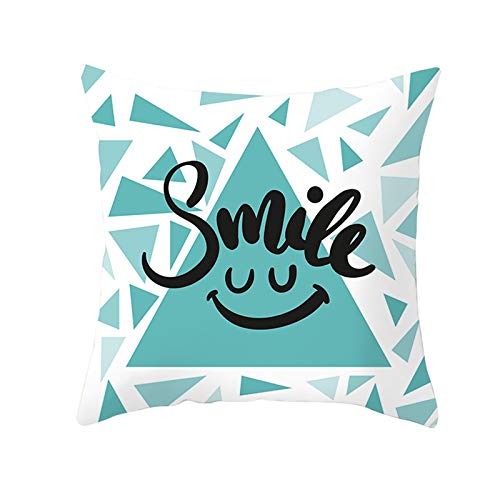 Cinnanal Kissenbezüge Weich Kissenbezug XXL Smiley Seide Zierkissenbezüge Kissenbezüge Uni Kissenhülle Quer Dekorative Kissen Für Das Sofa Im Wohnzimmer Türkis Schwarz 45X45Cm von Cinnanal