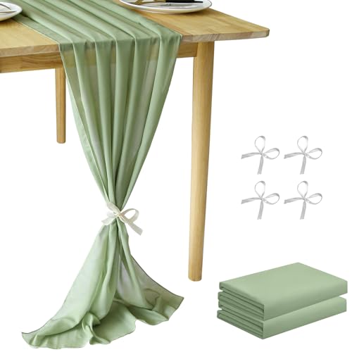 Cinnani 2 Stück Chiffon Tischläufer Grün 70x300 cm Tischläufer Hochzeit Salbeigrün Musselin Dekostoff Musselin tischläufer Boho Hochzeit für Hochzeitsdeko, Tischdeko Geburtstag, Babyparty Cinnani 2 Stück Chiffon Tischläufer Grün 70x300 cm Tischläufer Hochzeit Salbeigrün Musselin Dekostoff Musselin tischläufer Boho Hochzeit für Hochzeitsdeko, Tischdeko Geburtstag, Babyparty von Cinnani
