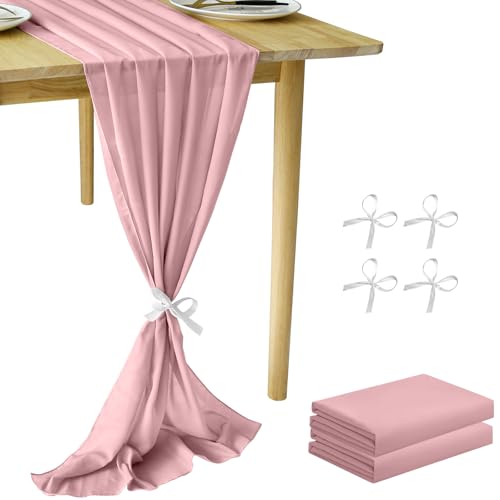 Cinnani 2 Stück Chiffon Tischläufer Rosa 70x300 cm Tischläufer Hochzeit Musselin Dekostoff Musselin tischläufer Boho Hochzeit für Hochzeitsdeko, Tischdeko Geburtstag, Taufe, Babyparty Cinnani 2 Stück Chiffon Tischläufer Rosa 70x300 cm Tischläufer Hochzeit Musselin Dekostoff Musselin tischläufer Boho Hochzeit für Hochzeitsdeko, Tischdeko Geburtstag, Taufe, Babyparty von Cinnani