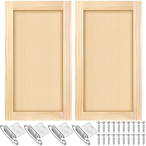 Cinnvoice Küchenschranktür-Ersatz aus unlackiertem Kiefernholz, 39,1 x 73,9 cm, mit 4 Schrankscharnieren, Holzschüttler-Tür-Ersatz für Küche, Bad, Waschtisch, 2 Stück Cinnvoice Küchenschranktür-Ersatz aus unlackiertem Kiefernholz, 39,1 x 73,9 cm, mit 4 Schrankscharnieren, Holzschüttler-Tür-Ersatz für Küche, Bad, Waschtisch, 2 Stück von Cinnvoice