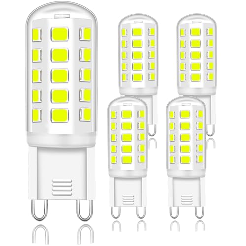 Cinsenten G9 LED Leuchtmittel Kaltweiß 6000K, LED Lampen 4W entspricht 25W 40W Halogenlampe, G9 Glühbirne 460 Lumen, kein Flackern, nicht dimmbar, Enegiesparende kleine Birne, 5er Pack von Cinsenten