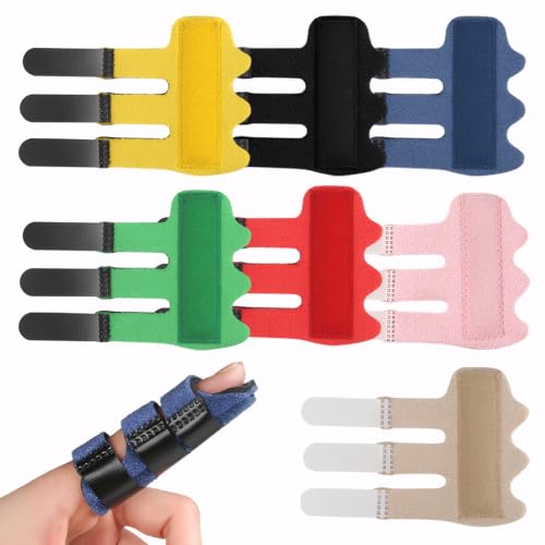 Fingerschiene 7 PCS Fingerschiene Kleiner Finger Mittelfinger Schiene 3 Streifen mit Trigger-Fingerbandage Unterstützen Arthritis Gebrochene Finger Schutz Schmerzlinderung Aufrichtung von Cinsersr