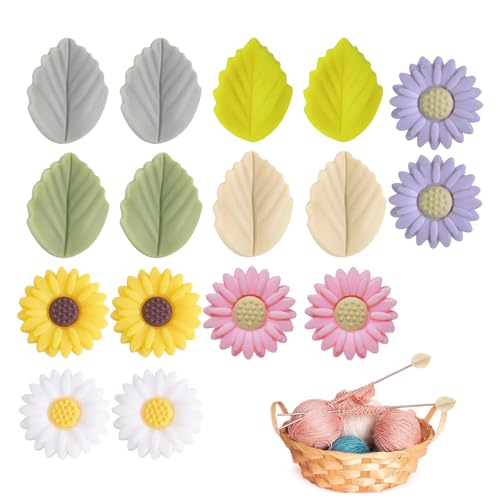Maschenstopper für Stricknadeln 16PCS Stricknadelstopper Gänseblümchen Gänseblümchenblätter Stricknadelspitzenschutz Zum Stricken Nähen Quilten Häkeln DIY-Kunstprojekt Mehrfarbig Maschenstopper für Stricknadeln 16PCS Stricknadelstopper Gänseblümchen Gänseblümchenblätter Stricknadelspitzenschutz Zum Stricken Nähen Quilten Häkeln DIY-Kunstprojekt Mehrfarbig von Cinsersr