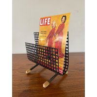 1950Er-60Er Jahre Tomado - Pilastro-Briefhalter. Schwarzes Lochblech Mit Weißen Füßen von Cintage72