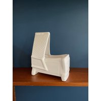 Midcentury Keramik Blumentopf, Krippe, Babybett, Kinderbett, Achtziger Jahre Design Keramik. Mutterschaftsgeschenk von Cintage72