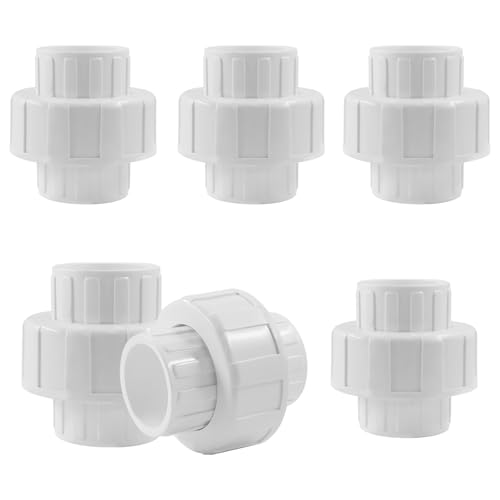 Cionyce PVC-Verbindungsstück, 2,5 cm (1 Zoll), PVC-Verbindungsstück, 2,5 cm (1 Zoll), PVC-Verbindungsadapter, Kupplungsplan 40 mit EPDM-O-Ring für DIY-Kreationen, 6 Stück von Cionyce
