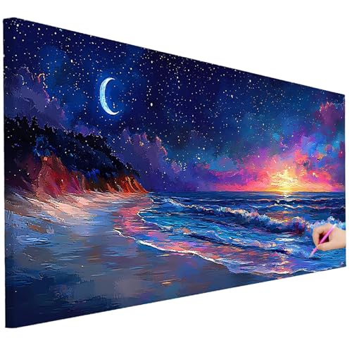 Diamond Painting Erwachsene Abstrakt Diamond Painting XXL 200x80cm 5D DIY Meer Diamant Kunst Groß Set Basteln Erwachsene Diamant Malerei Stickerei Kreuzstich Set für Deko Wohnzimmer Geschenke I-93 von Ciooyxee