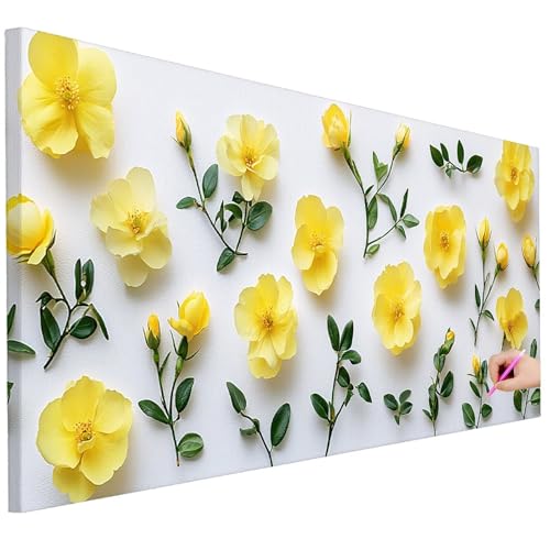 Diamond Painting Erwachsene Blumen Diamond Painting XXL 130x50cm 5D DIY Anlage Diamant Kunst Groß Set Basteln Erwachsene Diamant Malerei Stickerei Kreuzstich Set für Deko Wohnzimmer Geschenke G-03 von Ciooyxee