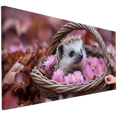 Diamond Painting Erwachsene Blumen Diamond Painting XXL 250x100cm 5D DIY Igel Diamant Kunst Groß Set Basteln Erwachsene Diamant Malerei Stickerei Kreuzstich Set für Deko Wohnzimmer Geschenke F-54 von Ciooyxee