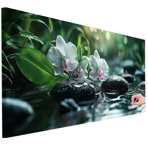 Diamond Painting Erwachsene Blumen Diamond Painting XXL 80x30cm 5D DIY Anlage Diamant Kunst Groß Set Basteln Erwachsene Diamant Malerei Stickerei Kreuzstich Set für Deko Wohnzimmer Geschenke F-96 von Ciooyxee