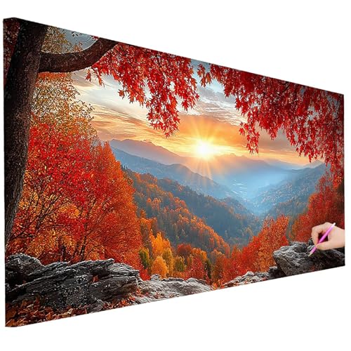 Diamond Painting Erwachsene Landschaft Diamond Painting XXL 200x80cm 5D DIY Baum Diamant Kunst Groß Set Basteln Erwachsene Diamant Malerei Stickerei Kreuzstich Set für Deko Wohnzimmer Geschenke F-04 von Ciooyxee