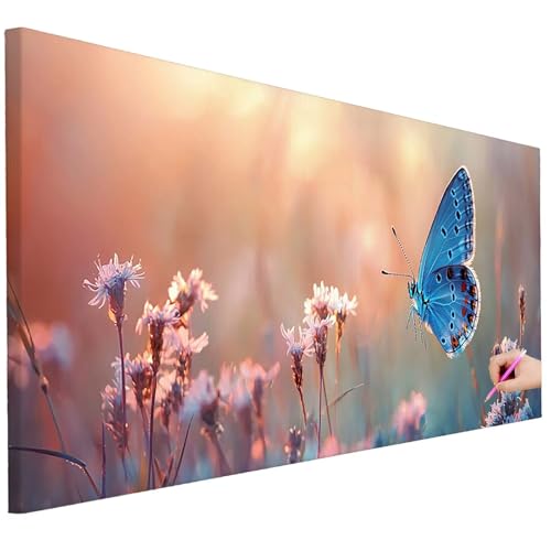 Diamond Painting Erwachsene Schmetterling Diamond Painting XXL 150x60cm 5D Anlage Diamant Kunst Groß Set Basteln Erwachsene Diamant Malerei Stickerei Kreuzstich Set für Deko Geschenke für Frauen G-67 von Ciooyxee