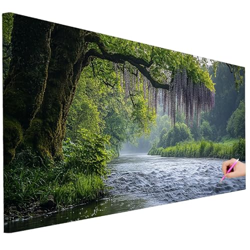 Diamond Painting Erwachsene Wald Diamond Painting XXL 100x40cm DIY Baum Diamant Kunst Groß Set Basteln Erwachsene Diamant Malerei Stickerei Kreuzstich Set für Deko Wohnzimmer Geschenke für Frauen F-46 von Ciooyxee