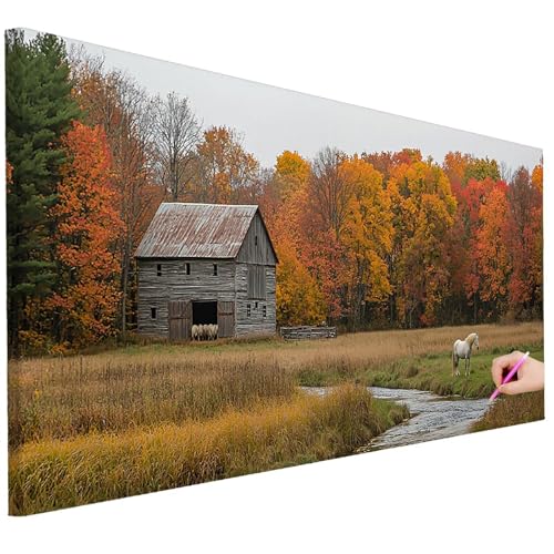 Diamond Painting Erwachsene Wald Diamond Painting XXL 200x80cm DIY Kabine Diamant Kunst Groß Set Basteln Erwachsene Diamant Malerei Stickerei Kreuzstich Set Deko Wohnzimmer Geschenke für Frauen J-50 von Ciooyxee