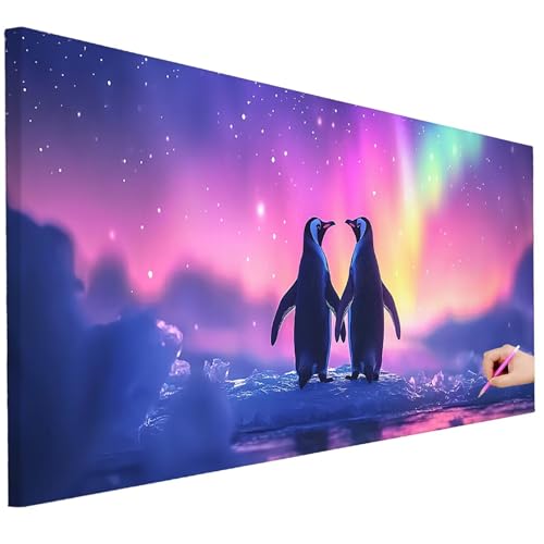 Diamond Painting XXL Groß 100x40cm Diamond Painting Aurora Bilder Set 5D Diamant Kunst Pinguin Bastelset Erwachsene, DIY Full Diamant Malerei Kreativ Set für Erwachsene für Wanddeko Geschenke L-35 Diamond Painting XXL Groß 100x40cm Diamond Painting Aurora Bilder Set 5D Diamant Kunst Pinguin Bastelset Erwachsene, DIY Full Diamant Malerei Kreativ Set für Erwachsene für Wanddeko Geschenke L-35 von Ciooyxee