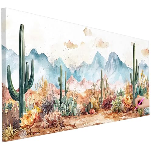 Diamond Painting XXL Groß 100x40cm Diamond Painting Landschaft Bilder Set 5D Diamant Kunst Kaktus Bastelset Erwachsene, DIY Full Diamant Malerei Kreativ Set für Erwachsene für Wanddeko Geschenke L-83 von Ciooyxee