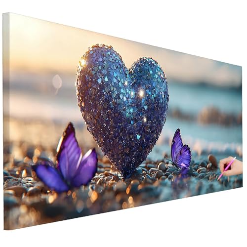 Diamond Painting XXL Groß 100x40cm Diamond Painting Schmetterling Bilder Set 5D Diamant Kunst Herz Bastelset Erwachsene, DIY Full Diamant Malerei Kreativ Set für Erwachsene für Wanddeko Geschenke H-95 Diamond Painting XXL Groß 100x40cm Diamond Painting Schmetterling Bilder Set 5D Diamant Kunst Herz Bastelset Erwachsene, DIY Full Diamant Malerei Kreativ Set für Erwachsene für Wanddeko Geschenke H-95 von Ciooyxee