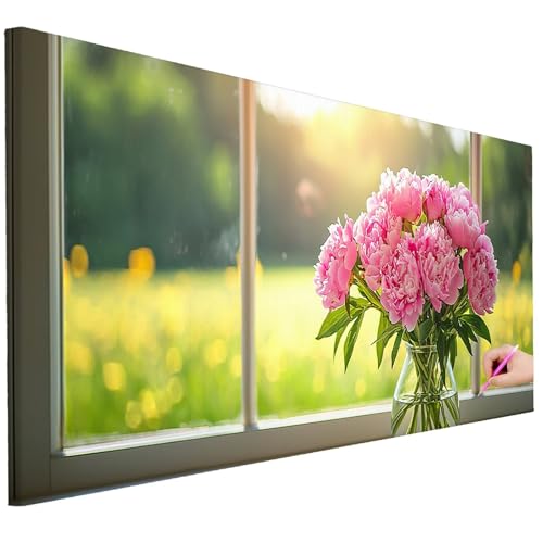 Diamond Painting XXL Groß 130x50cm Diamond Painting Blumen Bilder Set 5D Diamant Kunst Sonnenuntergang Bastelset Erwachsene, DIY Full Diamant Malerei Kreativ Set für Erwachsene für Wanddeko L-67 von Ciooyxee