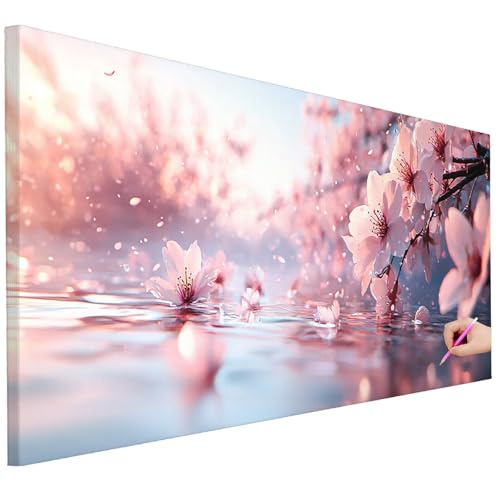 Diamond Painting XXL Groß 130x50cm Diamond Painting Blumen Bilder Set Diamant Kunst Rosa Bastelset Erwachsene Zimmer Deko, DIY Full Diamant Malerei Kreativ Set für Erwachsene Wanddeko Geschenke I-16 Diamond Painting XXL Groß 130x50cm Diamond Painting Blumen Bilder Set Diamant Kunst Rosa Bastelset Erwachsene Zimmer Deko, DIY Full Diamant Malerei Kreativ Set für Erwachsene Wanddeko Geschenke I-16 von Ciooyxee