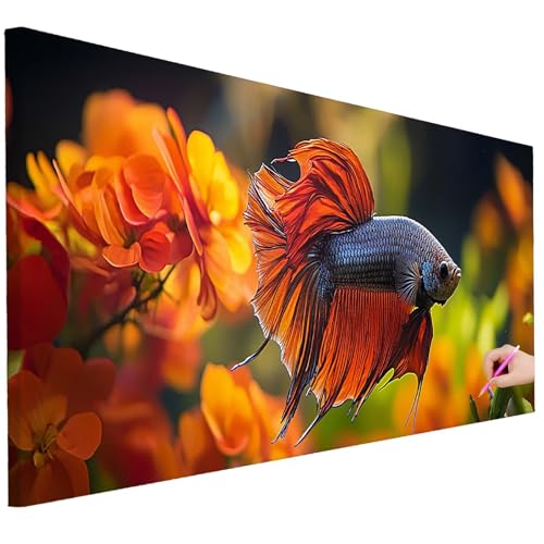 Diamond Painting XXL Groß 130x50cm Diamond Painting Fisch Bilder Set Diamant Kunst Blume Bastelset Erwachsene Zimmer Deko, DIY Full Diamant Malerei Kreativ Set für Erwachsene Wanddeko Geschenke I-22 Diamond Painting XXL Groß 130x50cm Diamond Painting Fisch Bilder Set Diamant Kunst Blume Bastelset Erwachsene Zimmer Deko, DIY Full Diamant Malerei Kreativ Set für Erwachsene Wanddeko Geschenke I-22 von Ciooyxee
