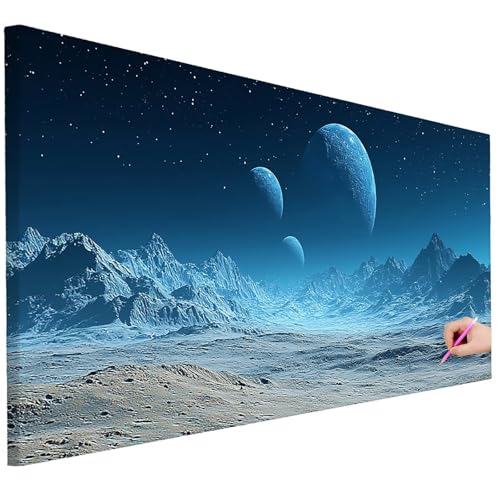 Diamond Painting XXL Groß 130x50cm Diamond Painting Landschaft Bilder Set 5D Diamant Kunst Planet Bastelset Erwachsene, DIY Full Diamant Malerei Kreativ Set für Erwachsene für Wanddeko Geschenke L-29 von Ciooyxee