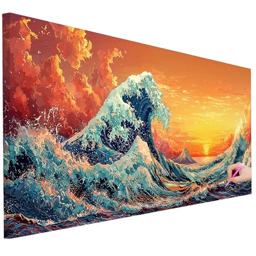 Diamond Painting XXL Groß 130x50cm Diamond Painting Meer Bilder Set Diamant Kunst Welle Bastelset Erwachsene Zimmer Deko, DIY Full Diamant Malerei Kreativ Set für Erwachsene Wanddeko Geschenke I-04 Diamond Painting XXL Groß 130x50cm Diamond Painting Meer Bilder Set Diamant Kunst Welle Bastelset Erwachsene Zimmer Deko, DIY Full Diamant Malerei Kreativ Set für Erwachsene Wanddeko Geschenke I-04 von Ciooyxee