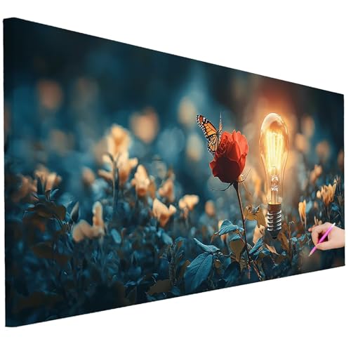 Diamond Painting XXL Groß 130x50cm Diamond Painting Rosen Bilder Set 5D Diamant Kunst Schmetterling Bastelset Erwachsene DIY Full Diamant Malerei Kreativ Set für Erwachsene für Wanddeko Geschenke K-78 Diamond Painting XXL Groß 130x50cm Diamond Painting Rosen Bilder Set 5D Diamant Kunst Schmetterling Bastelset Erwachsene DIY Full Diamant Malerei Kreativ Set für Erwachsene für Wanddeko Geschenke K-78 von Ciooyxee