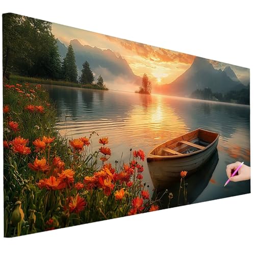 Diamond Painting XXL Groß 130x50cm Diamond Painting Sonnenuntergang Bilder Set 5D Diamant Kunst Landschaft Bastelset Erwachsene, DIY Full Diamant Malerei Kreativ Set für Erwachsene für Wanddeko E-94 Diamond Painting XXL Groß 130x50cm Diamond Painting Sonnenuntergang Bilder Set 5D Diamant Kunst Landschaft Bastelset Erwachsene, DIY Full Diamant Malerei Kreativ Set für Erwachsene für Wanddeko E-94 von Ciooyxee