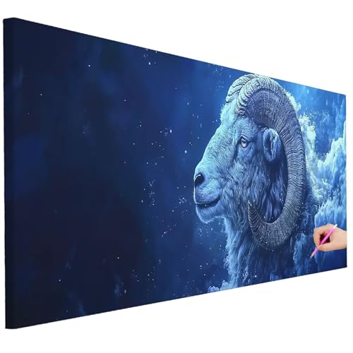 Diamond Painting XXL Groß 130x50cm Diamond Painting Tiere Bilder Set Diamant Kunst Schaf Bastelset Erwachsene Zimmer Deko, DIY Full Diamant Malerei Kreativ Set für Erwachsene Wanddeko Geschenke J-09 Diamond Painting XXL Groß 130x50cm Diamond Painting Tiere Bilder Set Diamant Kunst Schaf Bastelset Erwachsene Zimmer Deko, DIY Full Diamant Malerei Kreativ Set für Erwachsene Wanddeko Geschenke J-09 von Ciooyxee