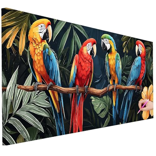 Diamond Painting XXL Groß 130x50cm Diamond Painting Vogel Bilder Set 5D Diamant Kunst Papagei Bastelset Erwachsene, DIY Full Diamant Malerei Kreativ Set für Erwachsene für Wanddeko Geschenke F-53 Diamond Painting XXL Groß 130x50cm Diamond Painting Vogel Bilder Set 5D Diamant Kunst Papagei Bastelset Erwachsene, DIY Full Diamant Malerei Kreativ Set für Erwachsene für Wanddeko Geschenke F-53 von Ciooyxee