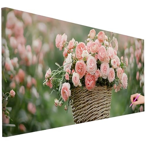 Diamond Painting XXL Groß 150x60cm Diamond Painting Blumen Bilder Set 5D Diamant Kunst Rosen Bastelset Erwachsene, DIY Full Diamant Malerei Kreativ Set für Erwachsene für Wanddeko Geschenke L-47 Diamond Painting XXL Groß 150x60cm Diamond Painting Blumen Bilder Set 5D Diamant Kunst Rosen Bastelset Erwachsene, DIY Full Diamant Malerei Kreativ Set für Erwachsene für Wanddeko Geschenke L-47 von Ciooyxee