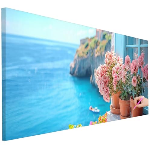 Diamond Painting XXL Groß 150x60cm Diamond Painting Landschaft Bilder Set 5D Diamant Kunst Meer Bastelset Erwachsene, DIY Full Diamant Malerei Kreativ Set für Erwachsene für Wanddeko Geschenke L-27 von Ciooyxee
