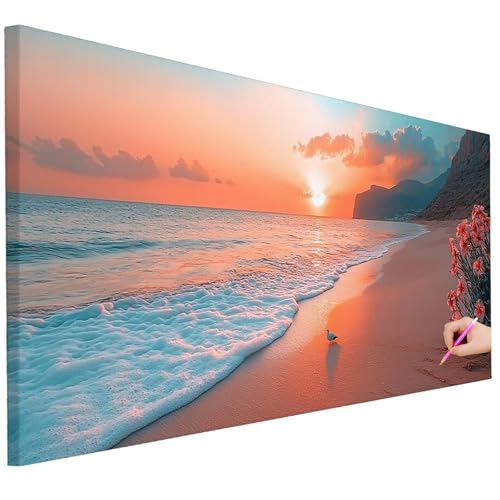 Diamond Painting XXL Groß 150x60cm Diamond Painting Strand Bilder Set 5D Diamant Kunst Sonnenuntergang Bastelset Erwachsene, DIY Full Diamant Malerei Kreativ Set für Erwachsene für Wanddeko I-34 Diamond Painting XXL Groß 150x60cm Diamond Painting Strand Bilder Set 5D Diamant Kunst Sonnenuntergang Bastelset Erwachsene, DIY Full Diamant Malerei Kreativ Set für Erwachsene für Wanddeko I-34 von Ciooyxee