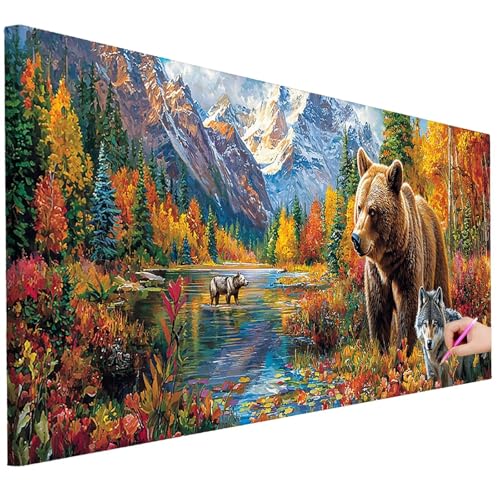 Diamond Painting XXL Groß 150x60cm Diamond Painting Wald Bilder Set Diamant Kunst Tiere Bastelset Erwachsene Zimmer Deko, DIY Full Diamant Malerei Kreativ Set für Erwachsene Wanddeko Geschenke E-88 Diamond Painting XXL Groß 150x60cm Diamond Painting Wald Bilder Set Diamant Kunst Tiere Bastelset Erwachsene Zimmer Deko, DIY Full Diamant Malerei Kreativ Set für Erwachsene Wanddeko Geschenke E-88 von Ciooyxee