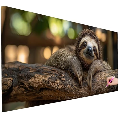 Diamond Painting XXL Groß 200x80cm Diamond Painting Tiere Bilder Set 5D Diamant Kunst Faultier Bastelset Erwachsene, DIY Full Diamant Malerei Kreativ Set für Erwachsene für Wanddeko Geschenke L-05 Diamond Painting XXL Groß 200x80cm Diamond Painting Tiere Bilder Set 5D Diamant Kunst Faultier Bastelset Erwachsene, DIY Full Diamant Malerei Kreativ Set für Erwachsene für Wanddeko Geschenke L-05 von Ciooyxee