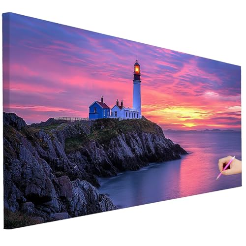 Diamond Painting XXL Groß 250x100cm Diamond Painting Meer Bilder Set 5D Diamant Kunst Leuchtturm Bastelset Erwachsene, DIY Full Diamant Malerei Kreativ Set für Erwachsene für Wanddeko Geschenke H-81 Diamond Painting XXL Groß 250x100cm Diamond Painting Meer Bilder Set 5D Diamant Kunst Leuchtturm Bastelset Erwachsene, DIY Full Diamant Malerei Kreativ Set für Erwachsene für Wanddeko Geschenke H-81 von Ciooyxee