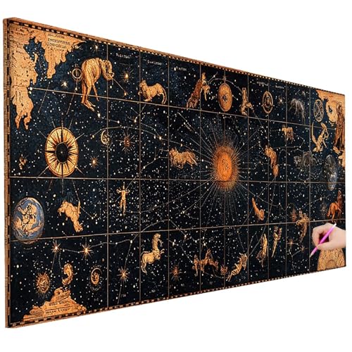 Diamond Painting XXL Groß 250x100cm Diamond Painting Retro Bilder Set Diamant Kunst Konstellation Bastelset Erwachsene DIY Full Diamant Malerei Kreativ Set für Erwachsene für Wanddeko Geschenke F-09 Diamond Painting XXL Groß 250x100cm Diamond Painting Retro Bilder Set Diamant Kunst Konstellation Bastelset Erwachsene DIY Full Diamant Malerei Kreativ Set für Erwachsene für Wanddeko Geschenke F-09 von Ciooyxee