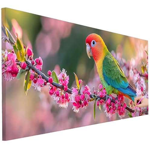Diamond Painting XXL Groß 250x100cm Diamond Painting Vogel Bilder Set 5D Diamant Kunst Blume Bastelset Erwachsene, DIY Full Diamant Malerei Kreativ Set für Erwachsene für Wanddeko Geschenke K-86 von Ciooyxee
