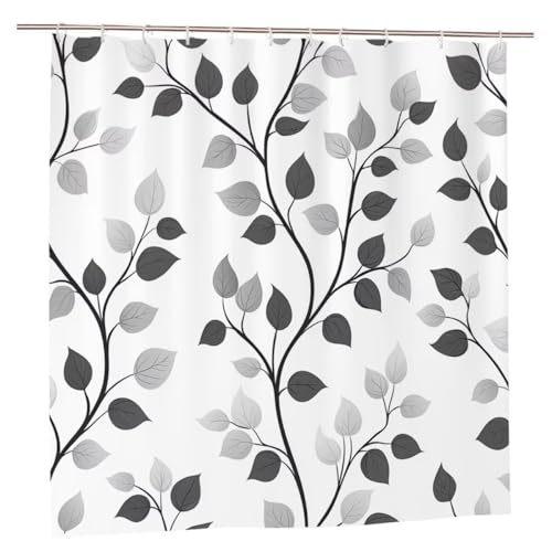 Duschvorhang 180x180 Duschvorhang Grau Duschrollo mit Gewicht Duschvorhänge Badewanne Anlage Wasserdicht Polyester Duschrollo Waschbar Duschvorhänge mit 12 Haken für Badezimmer Badewanne Dusche A-51 von Ciooyxee
