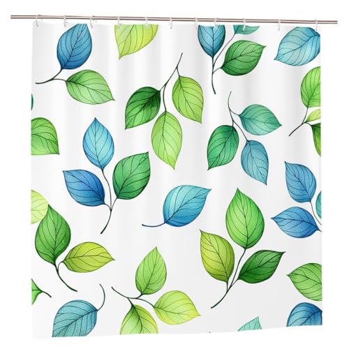 Duschvorhang 180x200 Duschvorhang Einfach Duschrollo mit Gewicht Duschvorhänge Badewanne Blatt Wasserdicht Polyester Duschrollo Waschbar Duschvorhänge mit 12 Haken für Badezimmer Badewanne Dusche A-73 von Ciooyxee